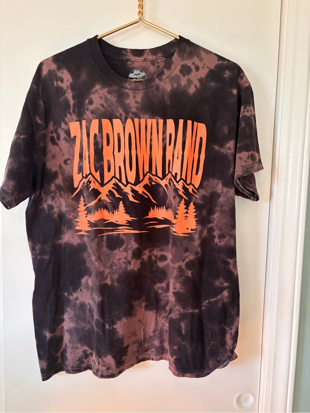 Zac Brown Band Tie-Dye Tee in black &Orange
